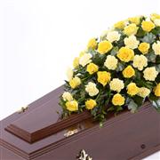 Rose and Carnation Casket Spray - Yellow