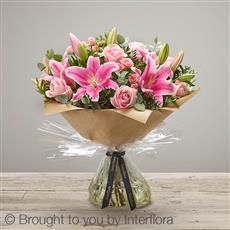 Pink Rose and Lily Hand-tied