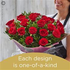 24 Luxury Red Rose Handtied Bouquet
