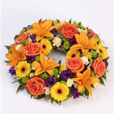 Rose and Lily Wreath-Vibrant