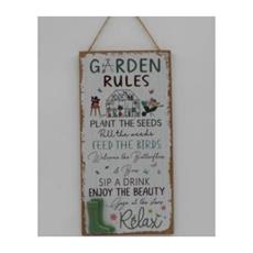 Hanging Garden Rules Plaque, 40cm