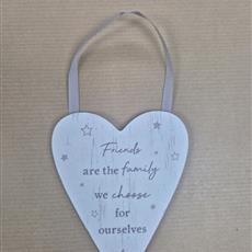 &#39;Friends are the family we choose for ourselves&#39; hanging heart