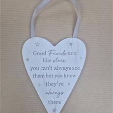 &#39;Good friends are like stars&#39; hanging heart