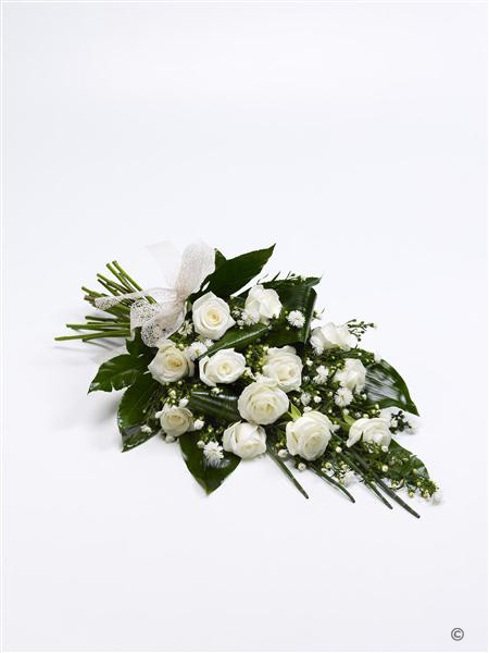 classic white rose sheaf funeral flowers isle of wight